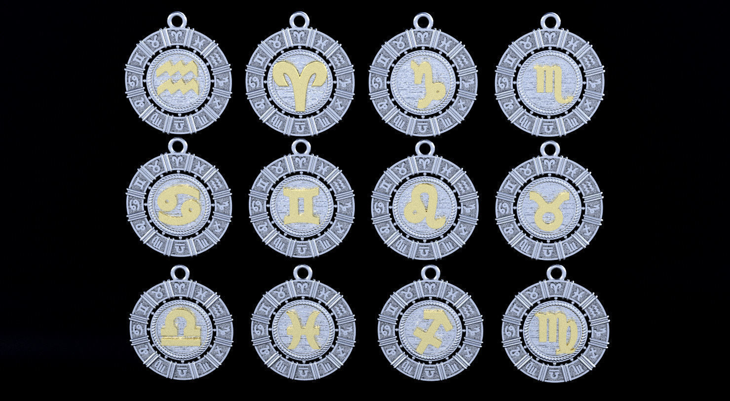 Zodiac signs 3D Model Collection_1