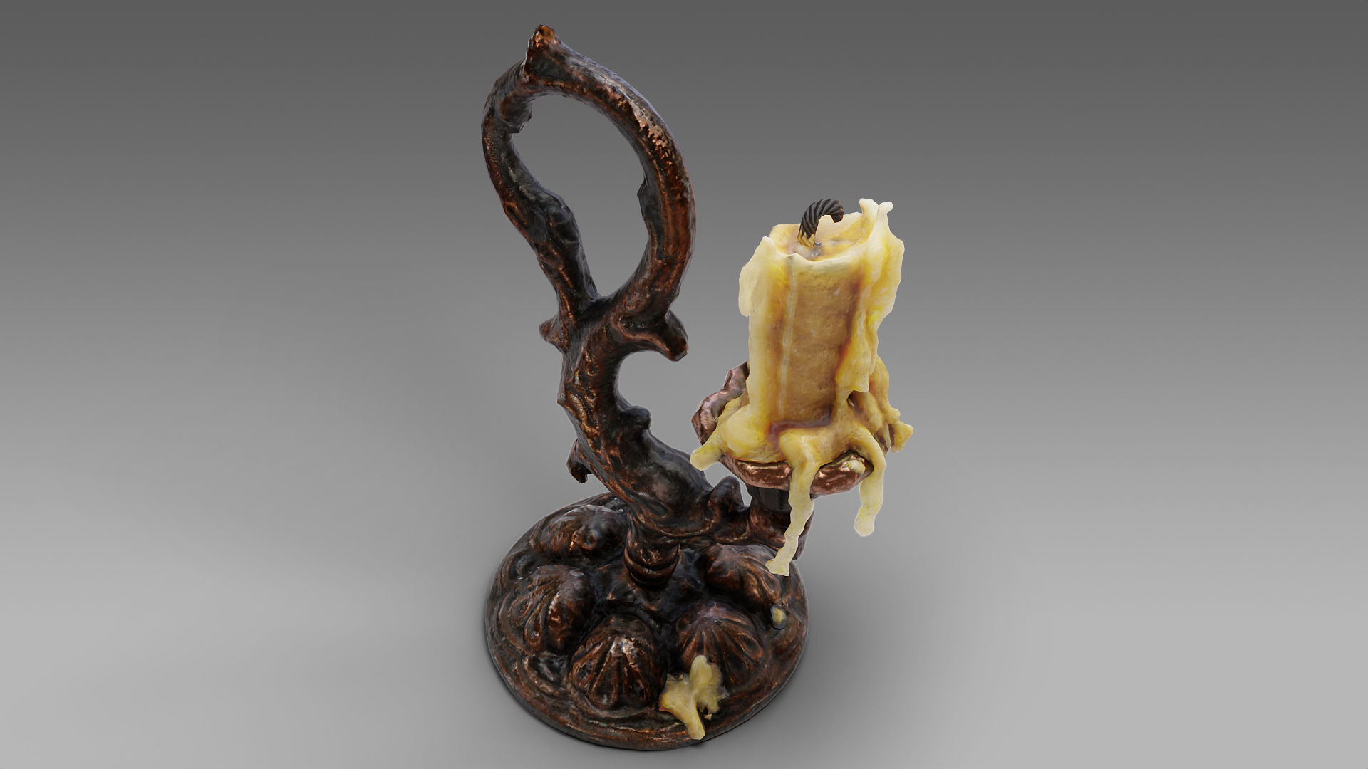 candlestick ornate candle holder 3D model_4