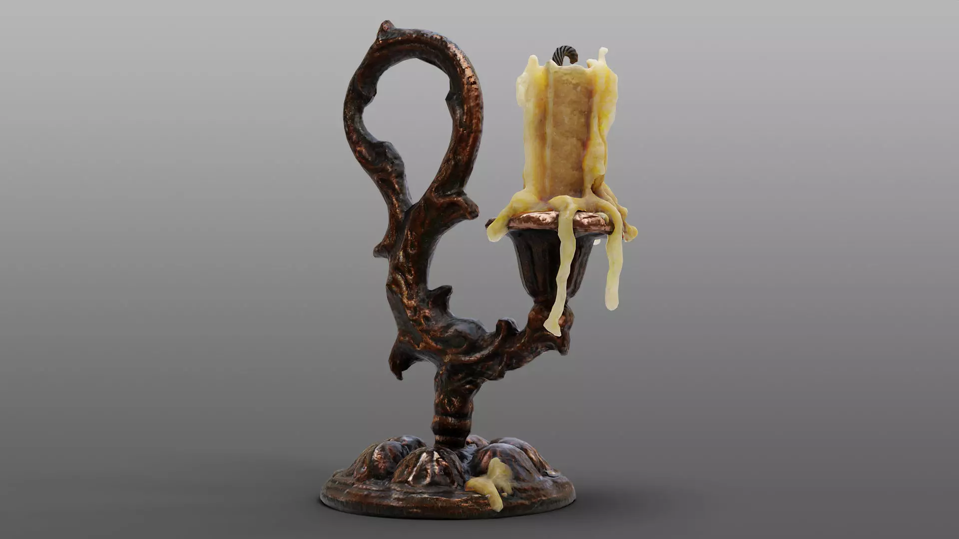 candlestick ornate candle holder 3D model_0