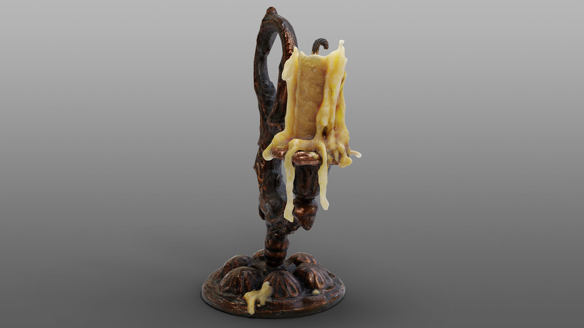 candlestick ornate candle holder 3D model_1