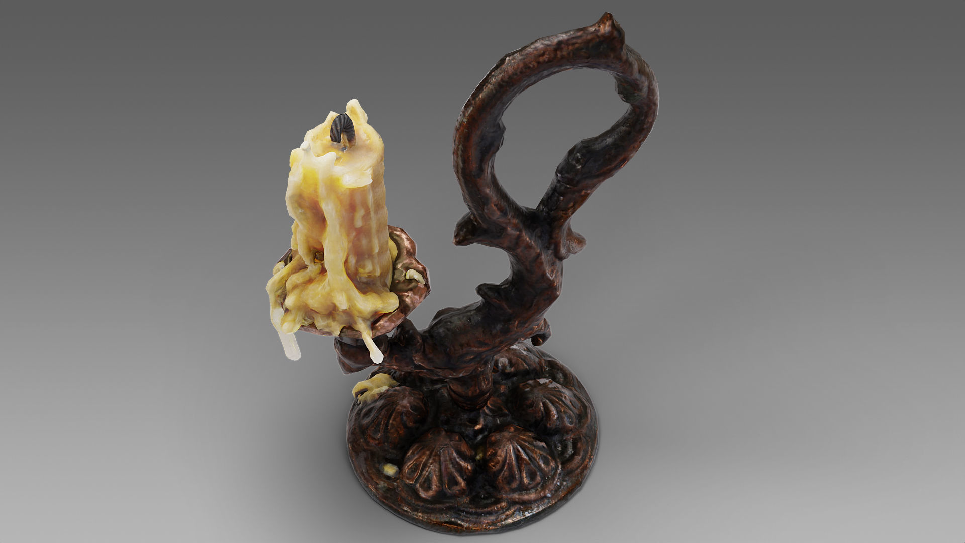 candlestick ornate candle holder 3D model_2