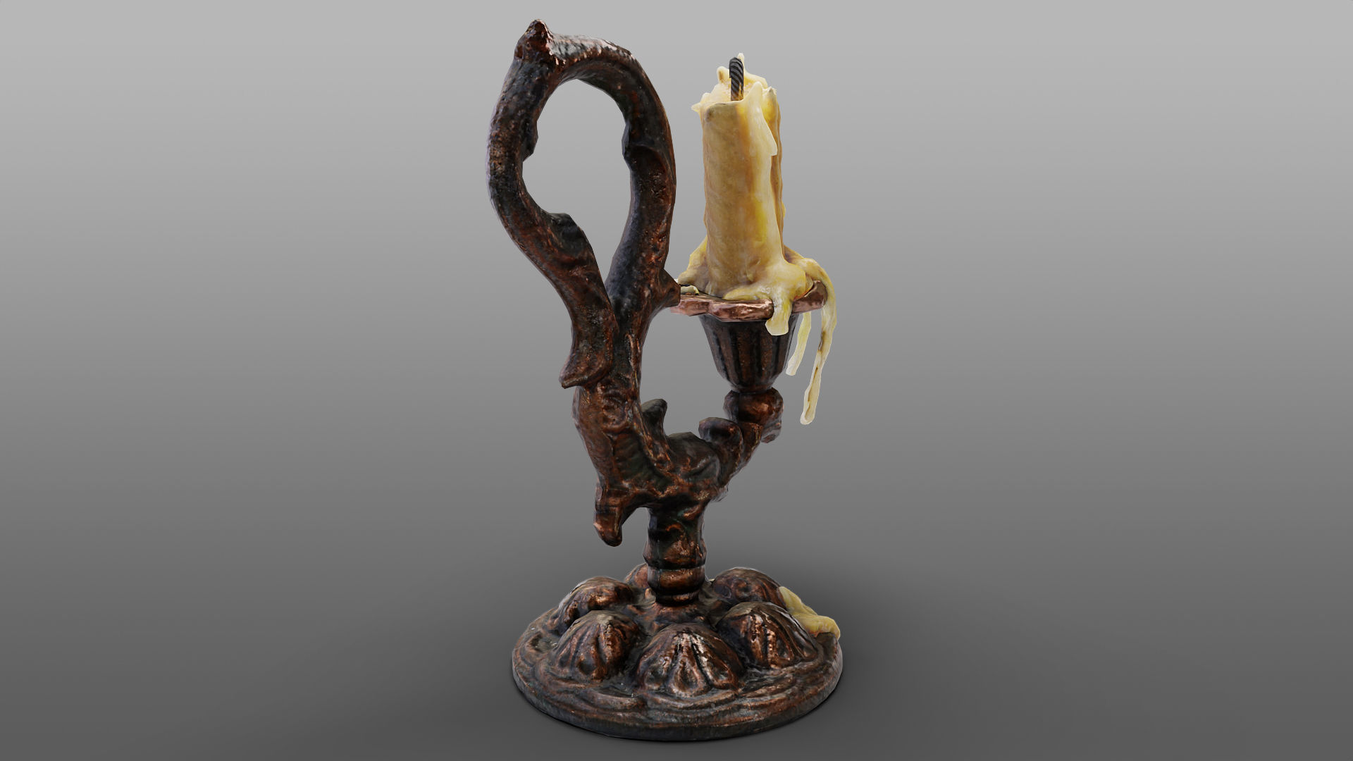 candlestick ornate candle holder 3D model_3