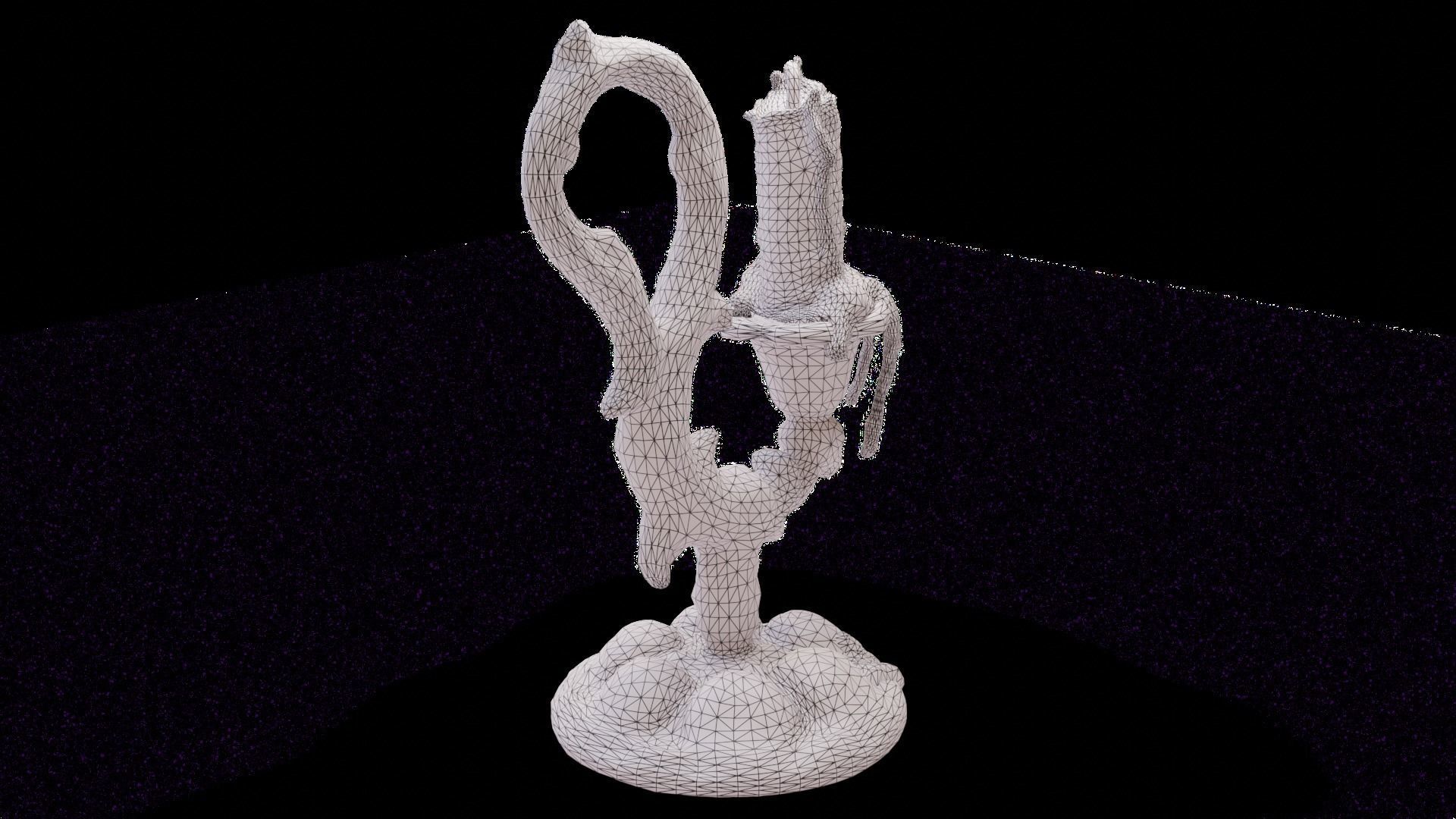 candlestick ornate candle holder 3D model_9