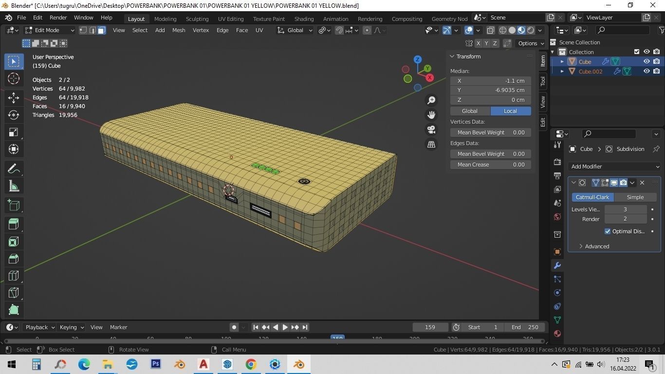 POWERBANK 01 YELLOW 3D model_2