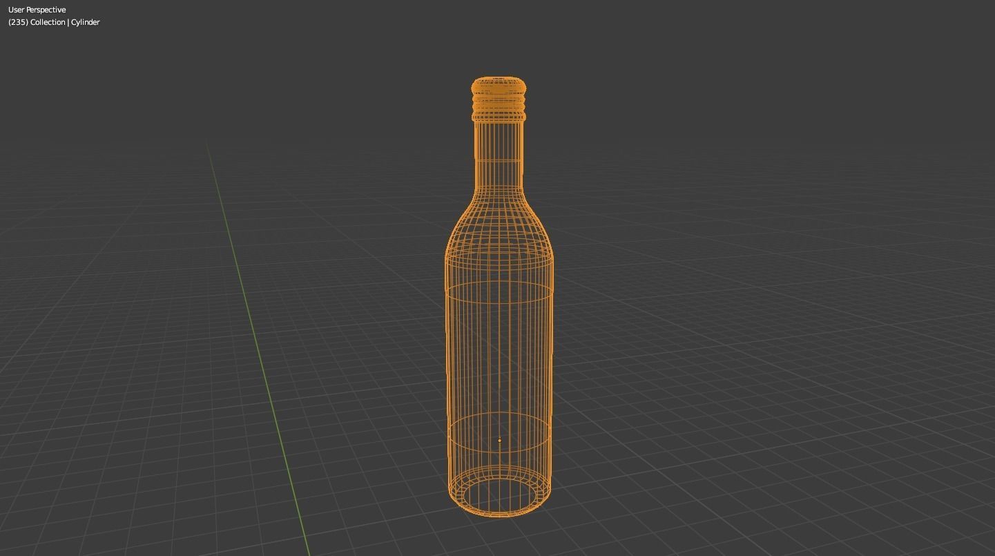 Wine Bottle Low-poly 3D model_2