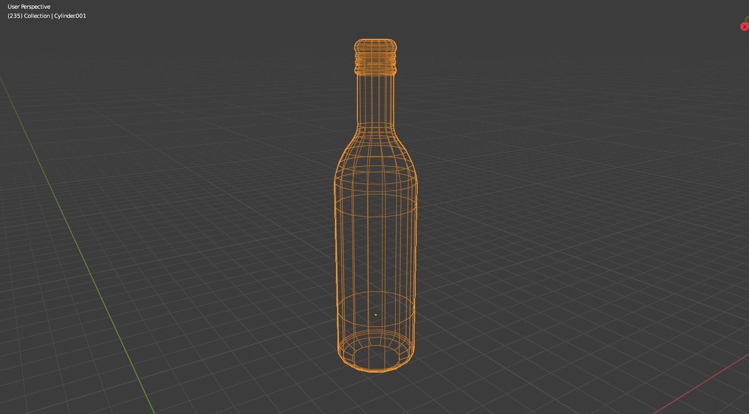Wine Bottle Low-poly 3D model_3