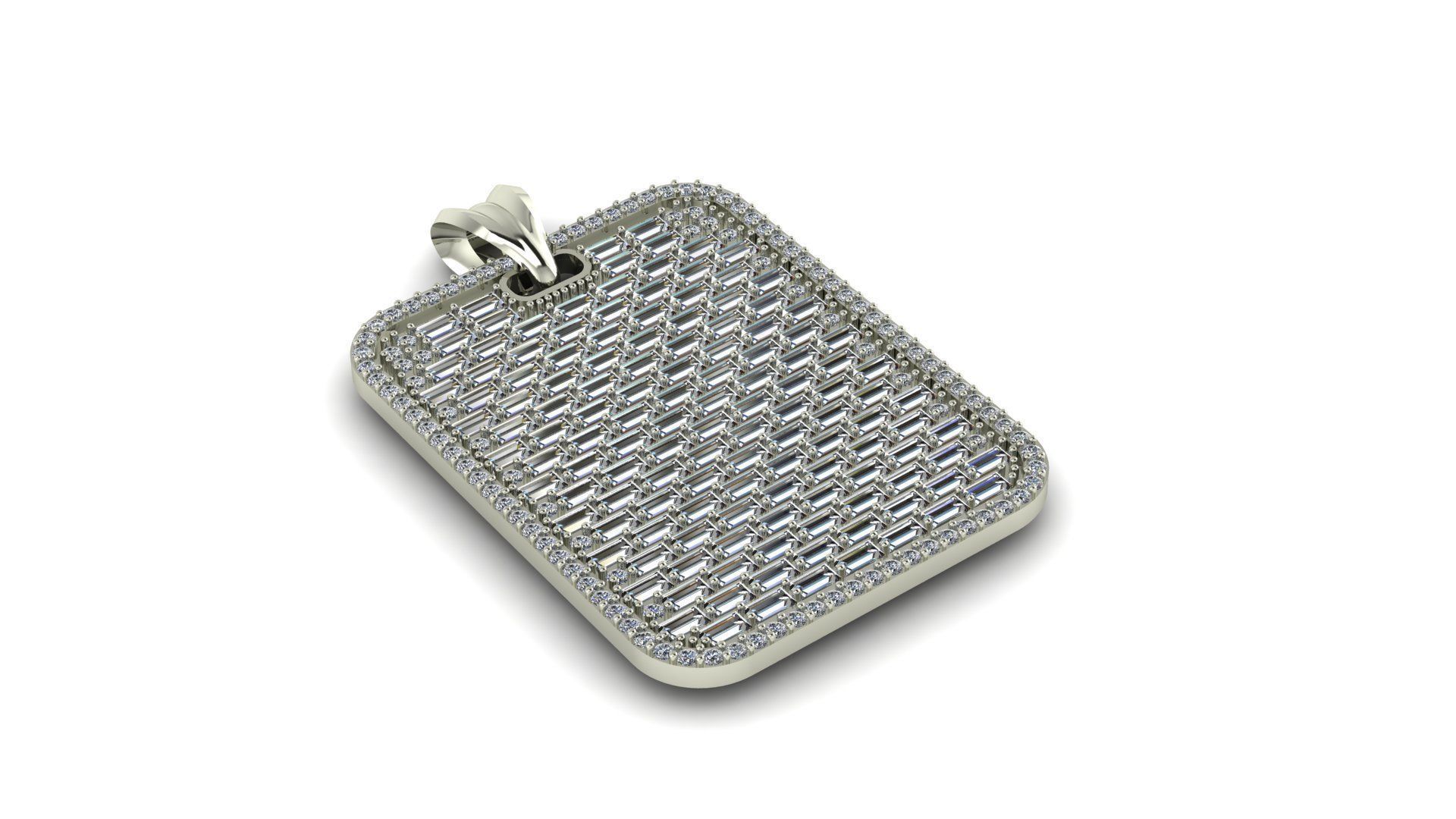 Pendant Diamond square 3D print model_2