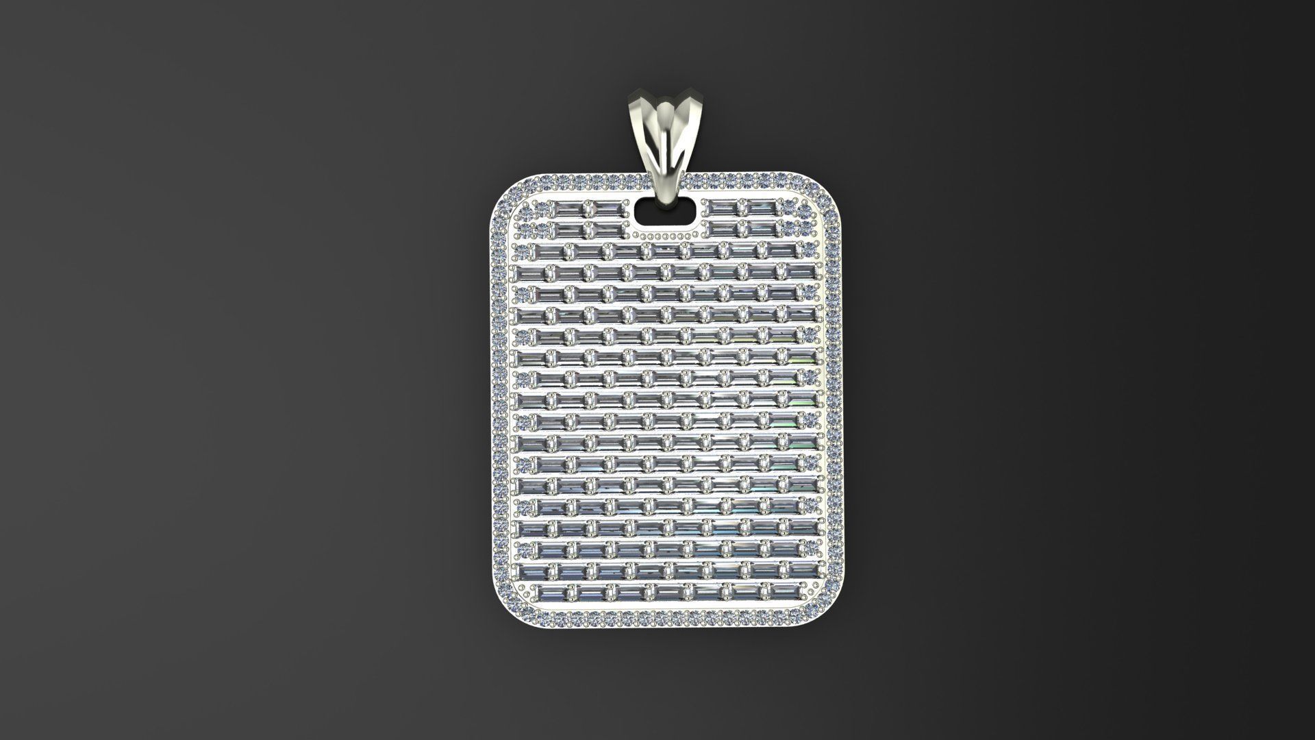 Pendant Diamond square 3D print model_1