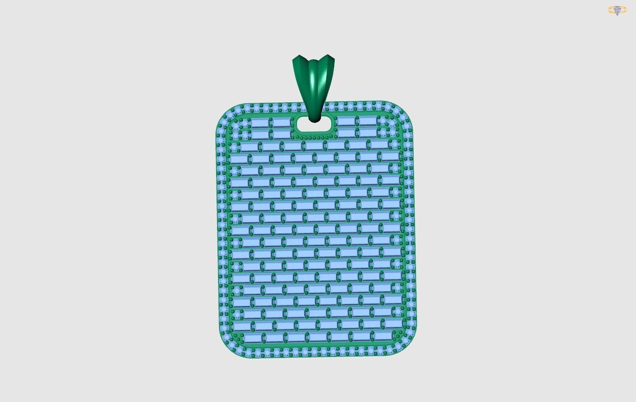 Pendant Diamond square 3D print model_3