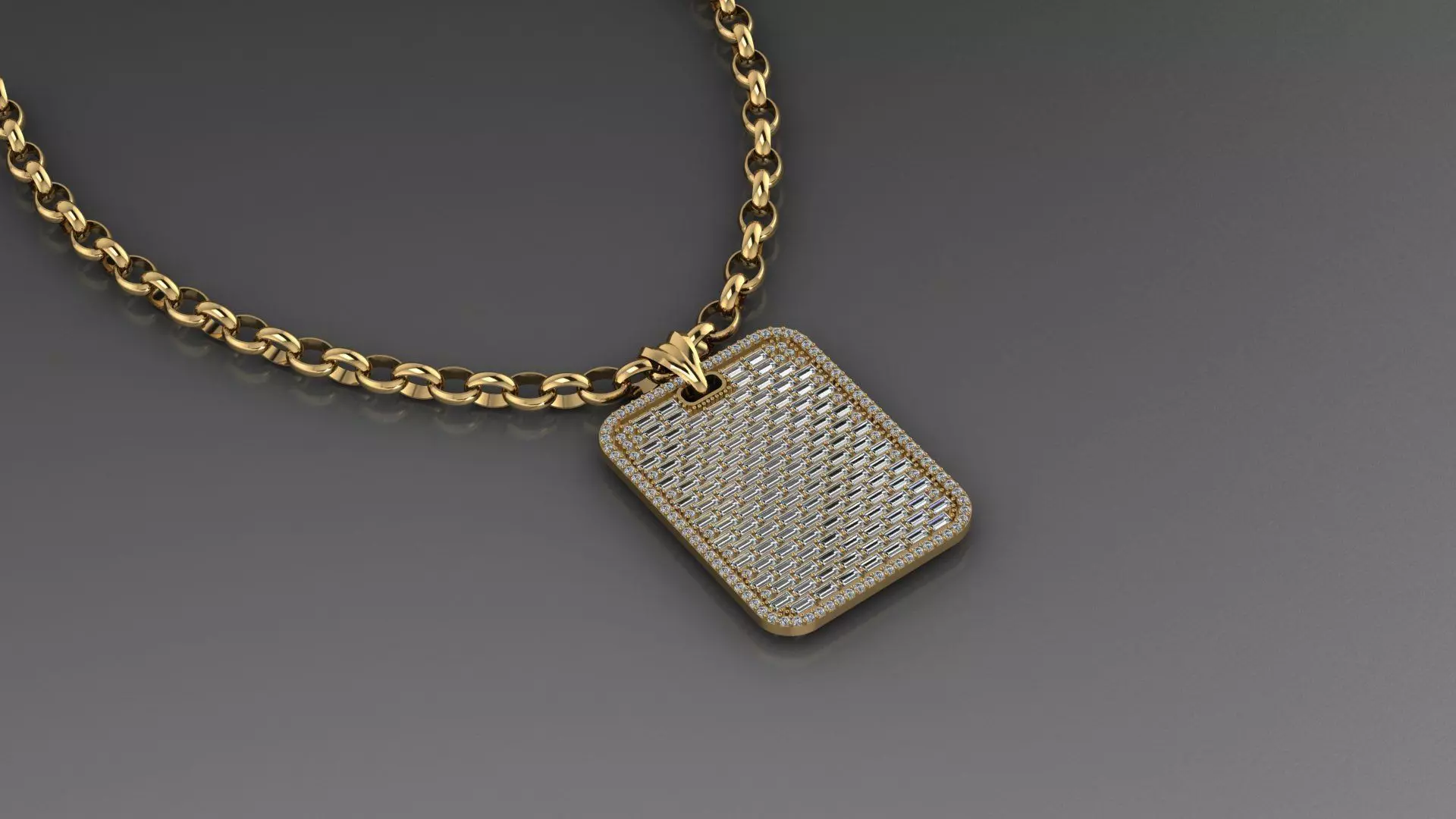 Pendant Diamond square 3D print model_0