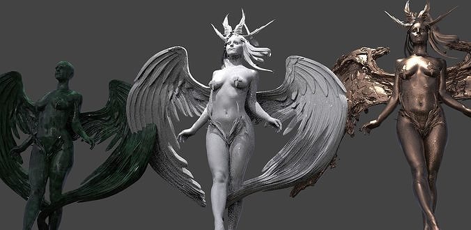Angel Female Beauty Model Sculptures 3  3D model