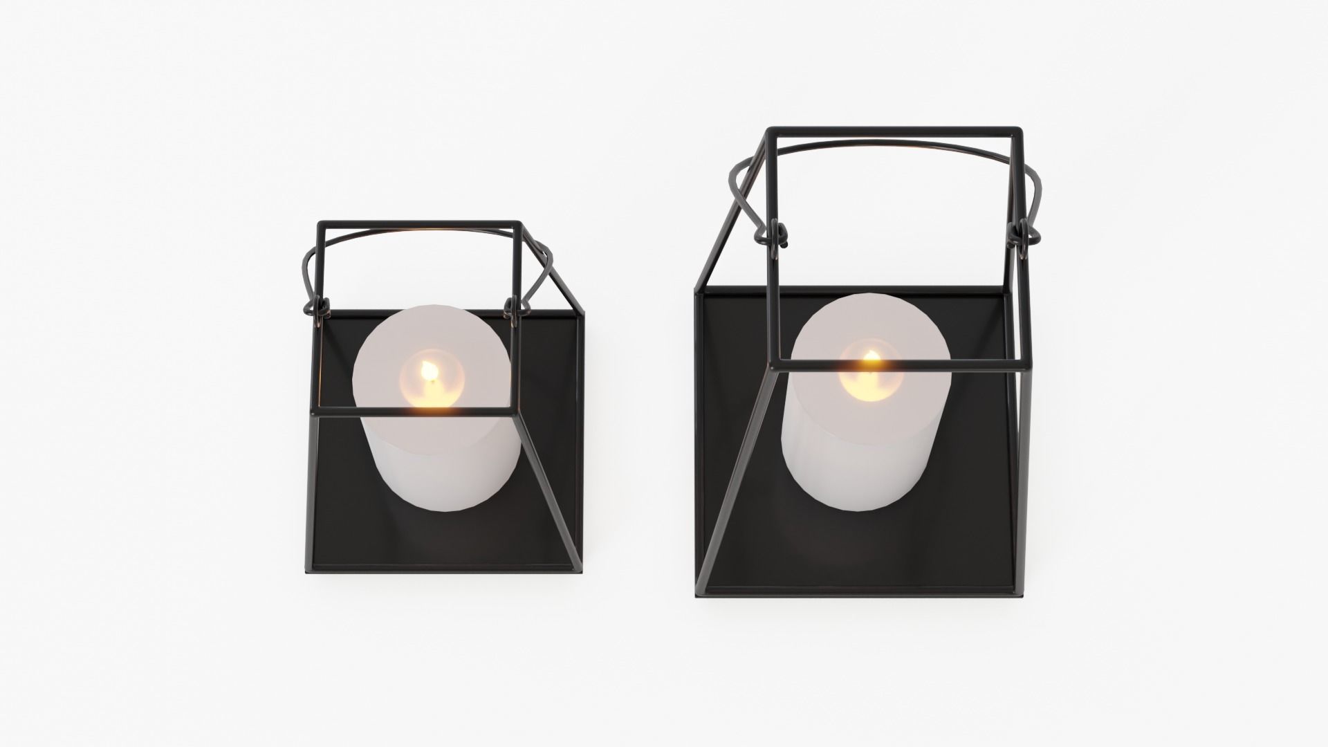 lantern01 two metal candle holders 3D model_2