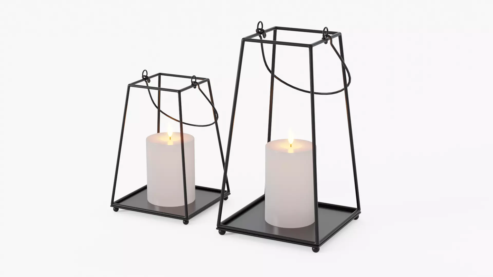lantern01 two metal candle holders 3D model_0
