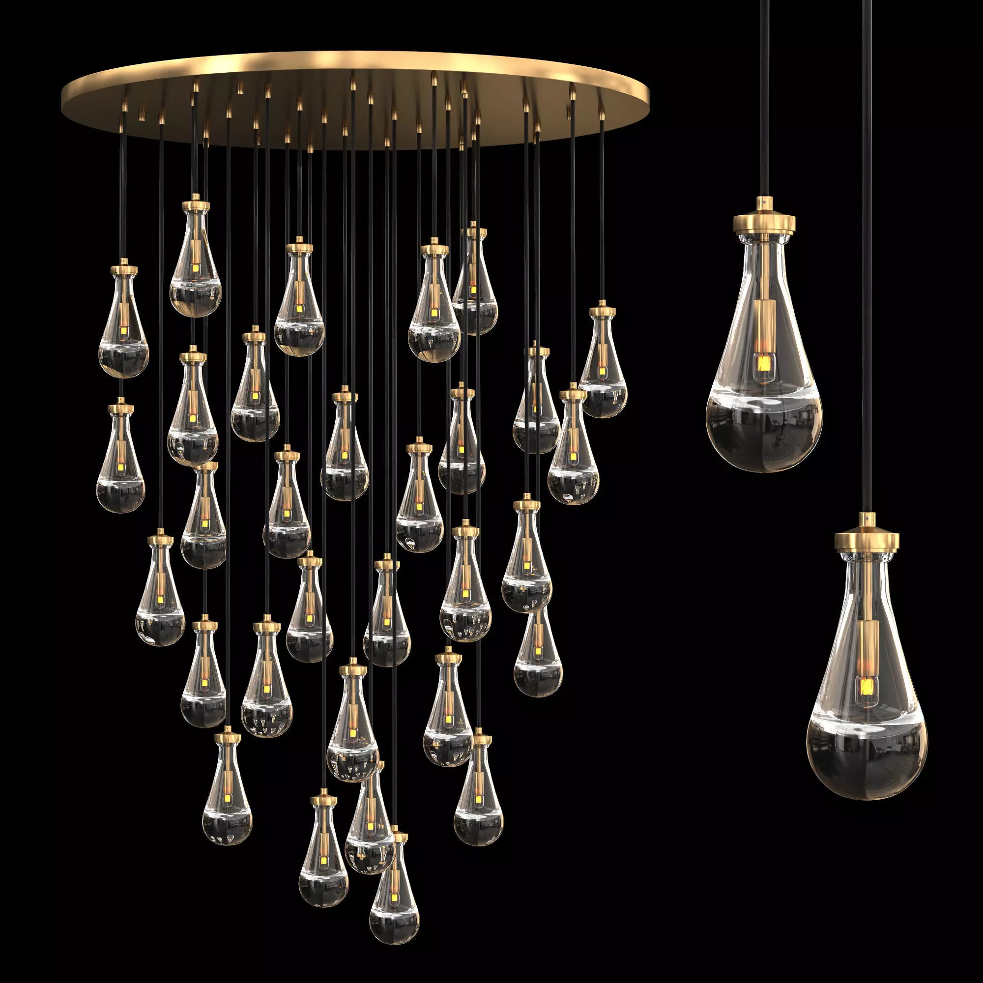 RAIN ROUND CHANDELIER 60 3D model_0