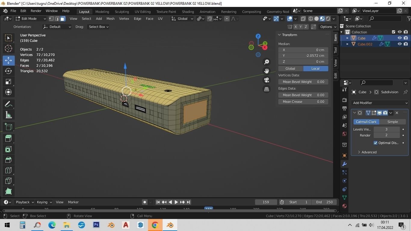 POWERBANK 02 YELLOW 3D model_2