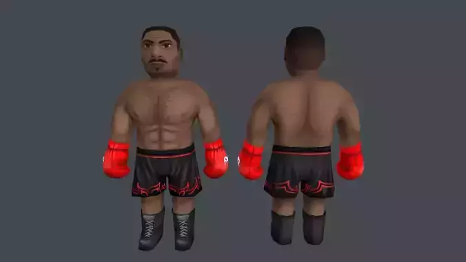 Boxer low poly for mobile games