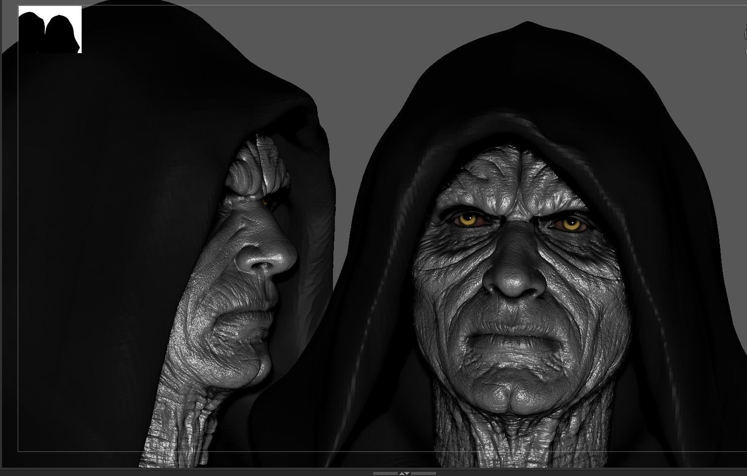 Ian McDiarmid - Palpatine Head-Star Wars 3D print model_3