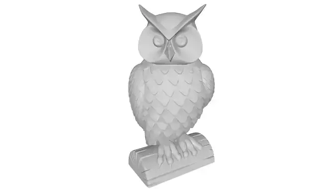 Owl 3D Model statue