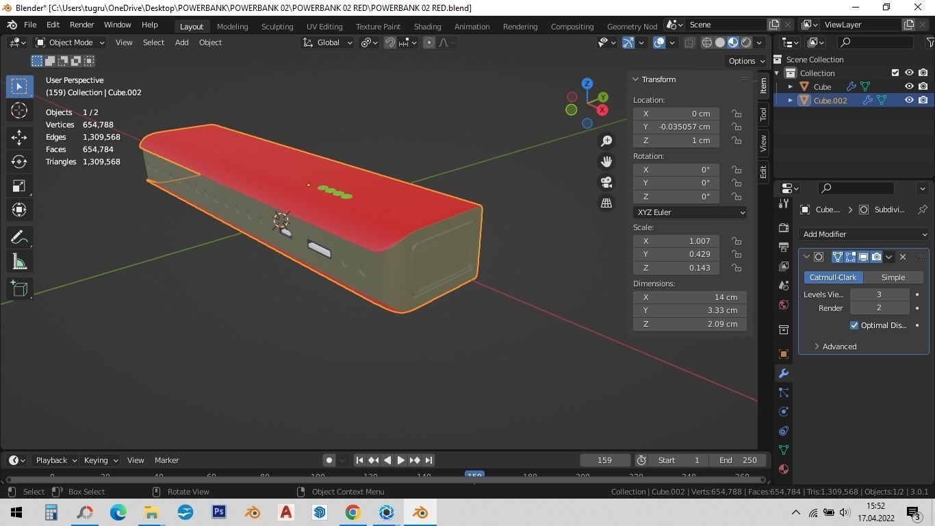 POWERBANK 02 RED 3D model_1