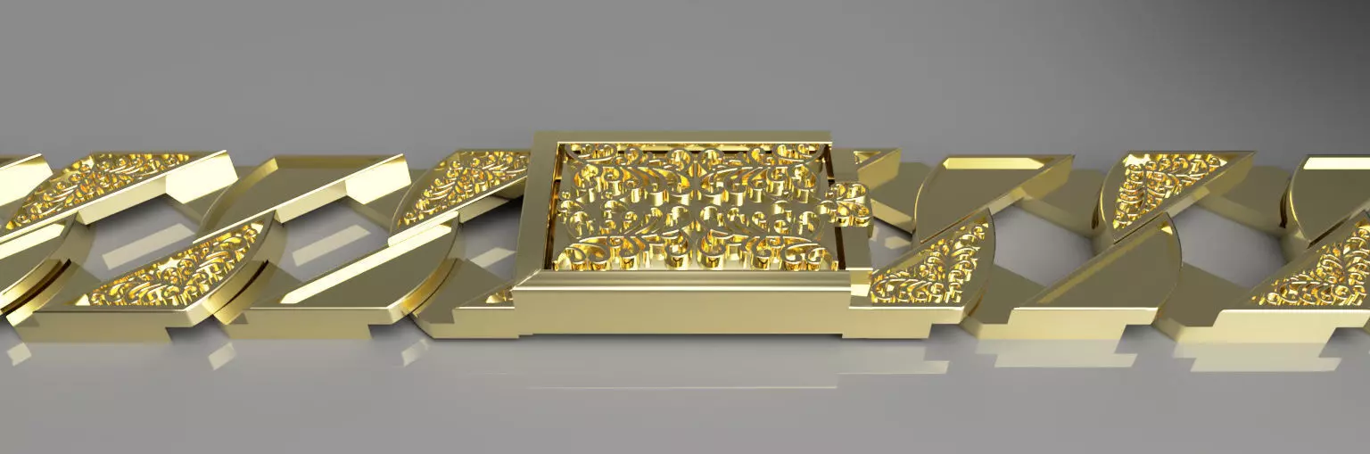 9ct english chaps bracelet 5 part  3D print model_0