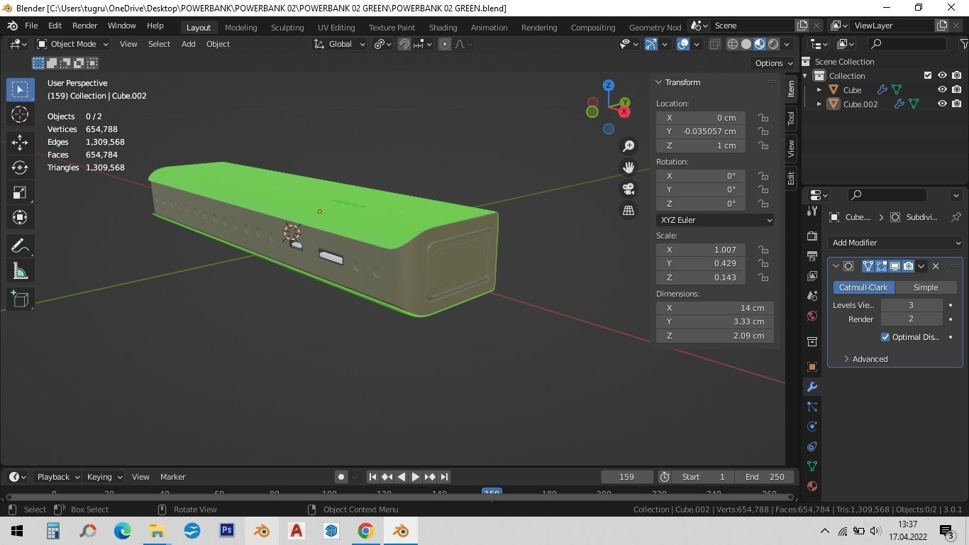 POWERBANK 02 GREEN 3D model_1