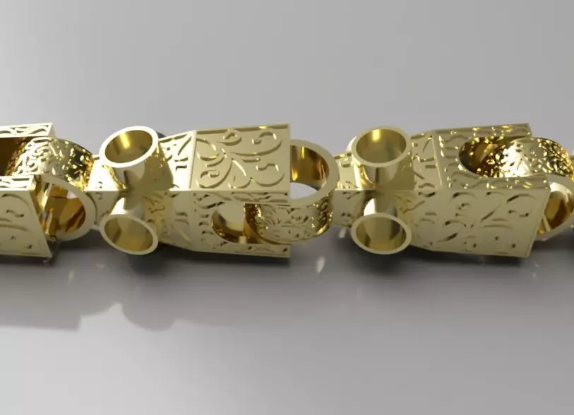 9ct gold lego link bracelet 3D print model