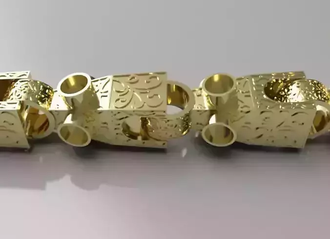 9ct gold lego link bracelet  3D print model