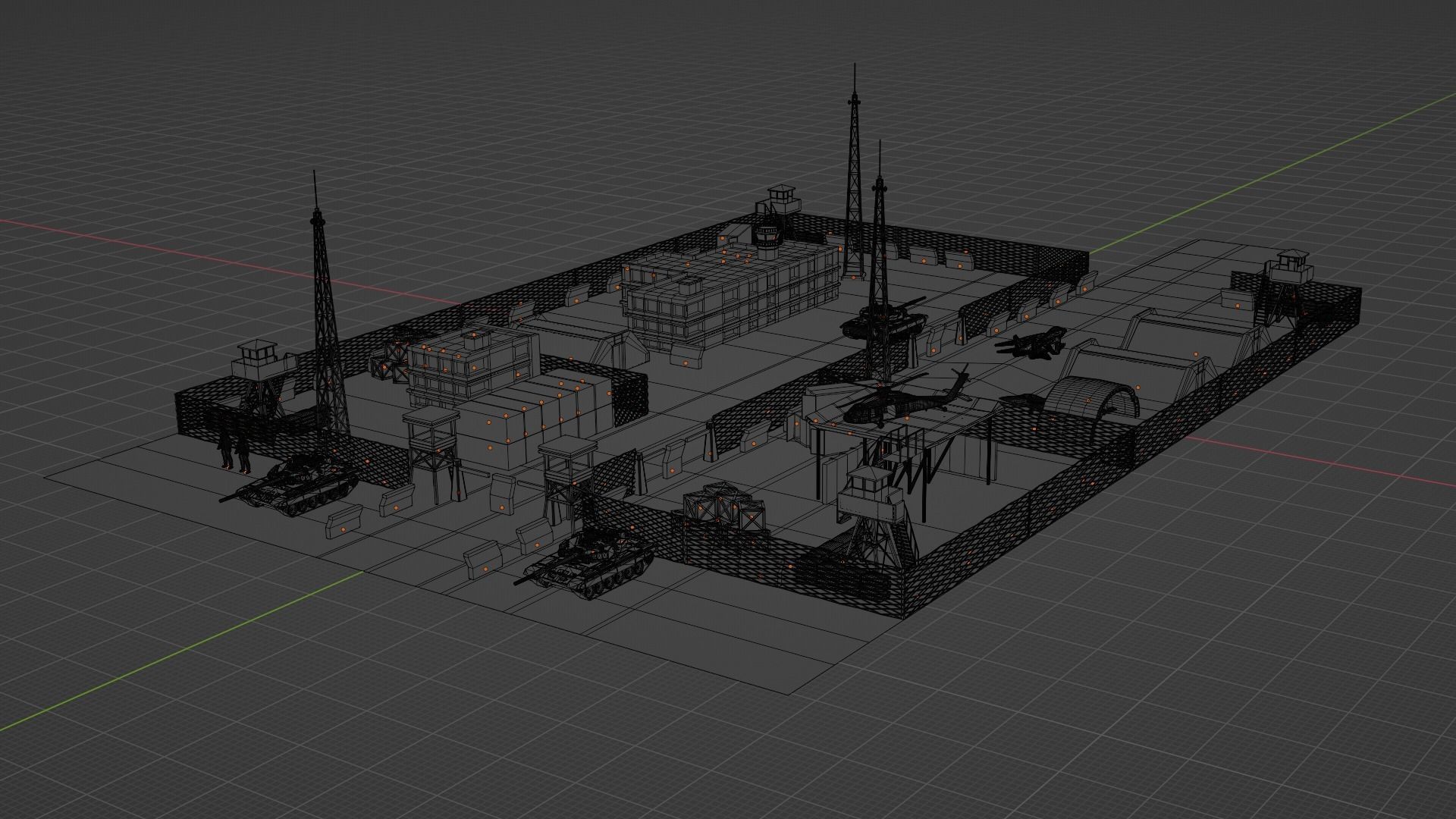 Qatar Military Base Low-poly 3D model_9