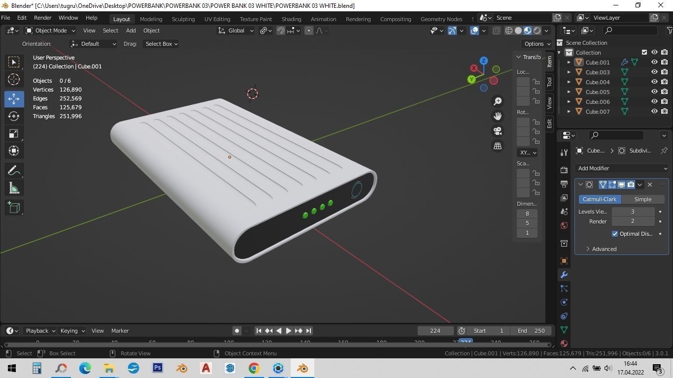 POWER BANK 03 WHITE 3D model_1
