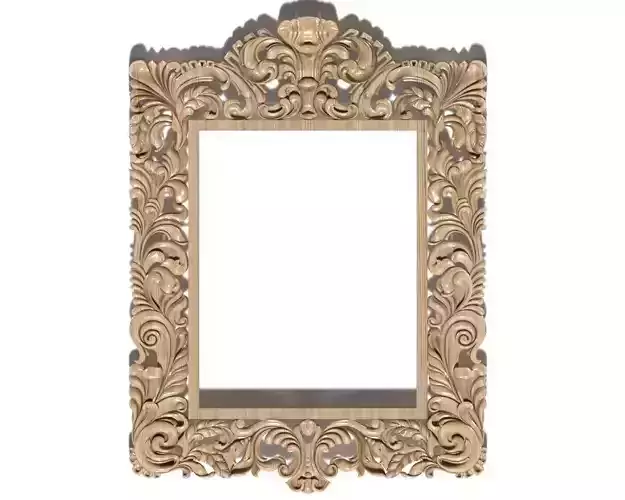 Frame-003 ornate wooden frame 3D model