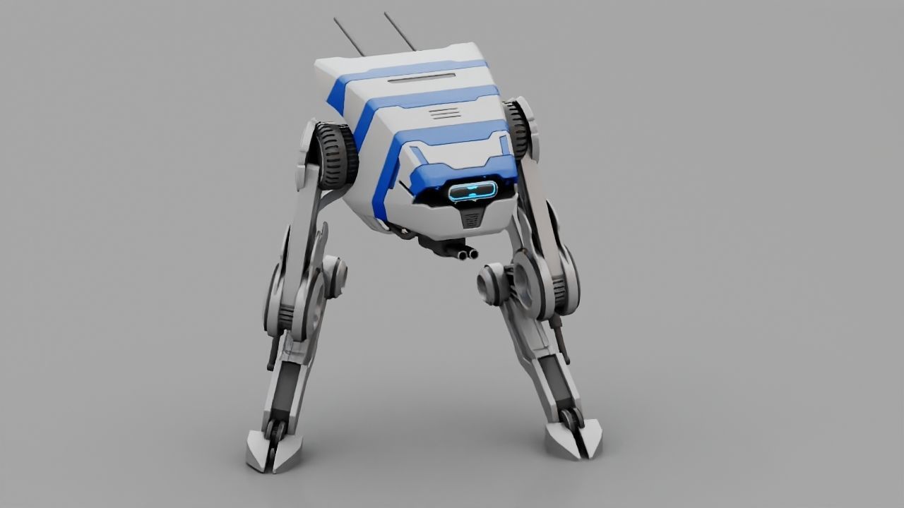 Dino robot  rigged character 3D model_4