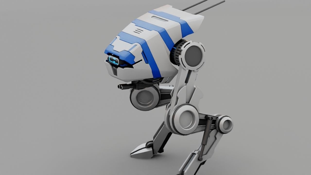Dino robot  rigged character 3D model_9