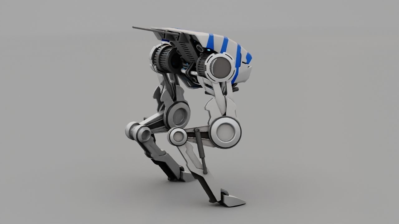 Dino robot  rigged character 3D model_6