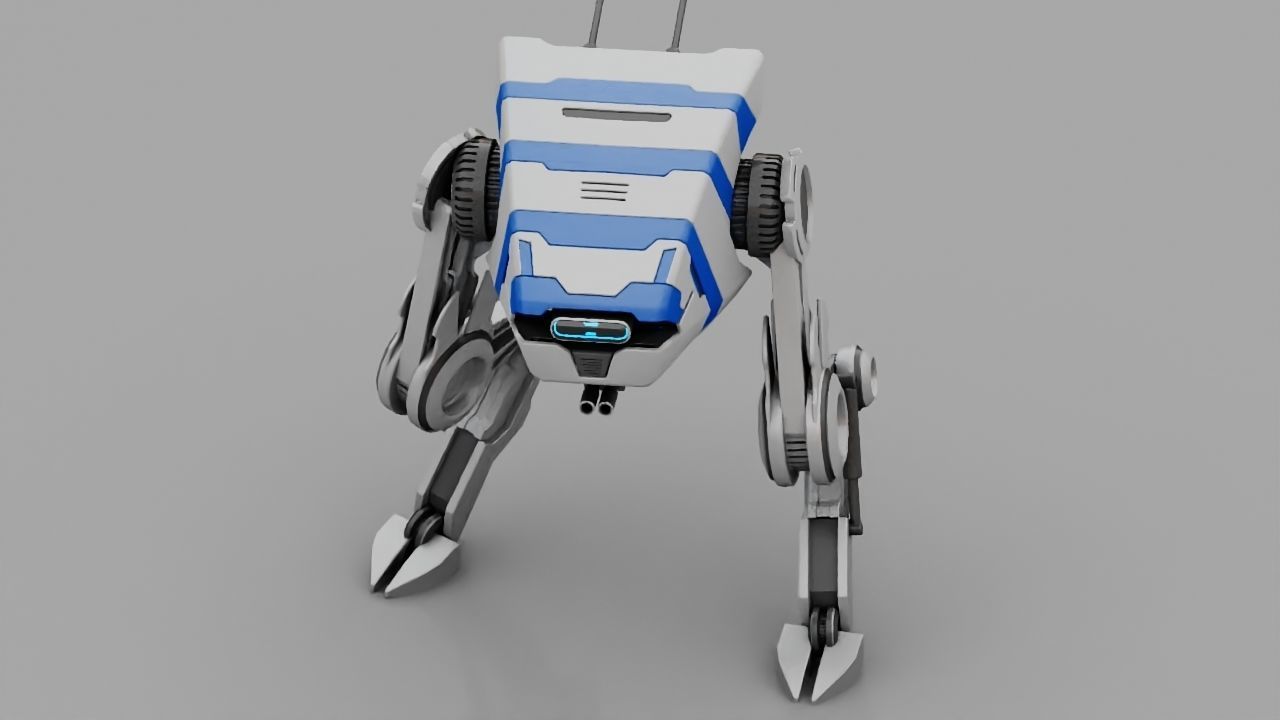 Dino robot  rigged character 3D model_3