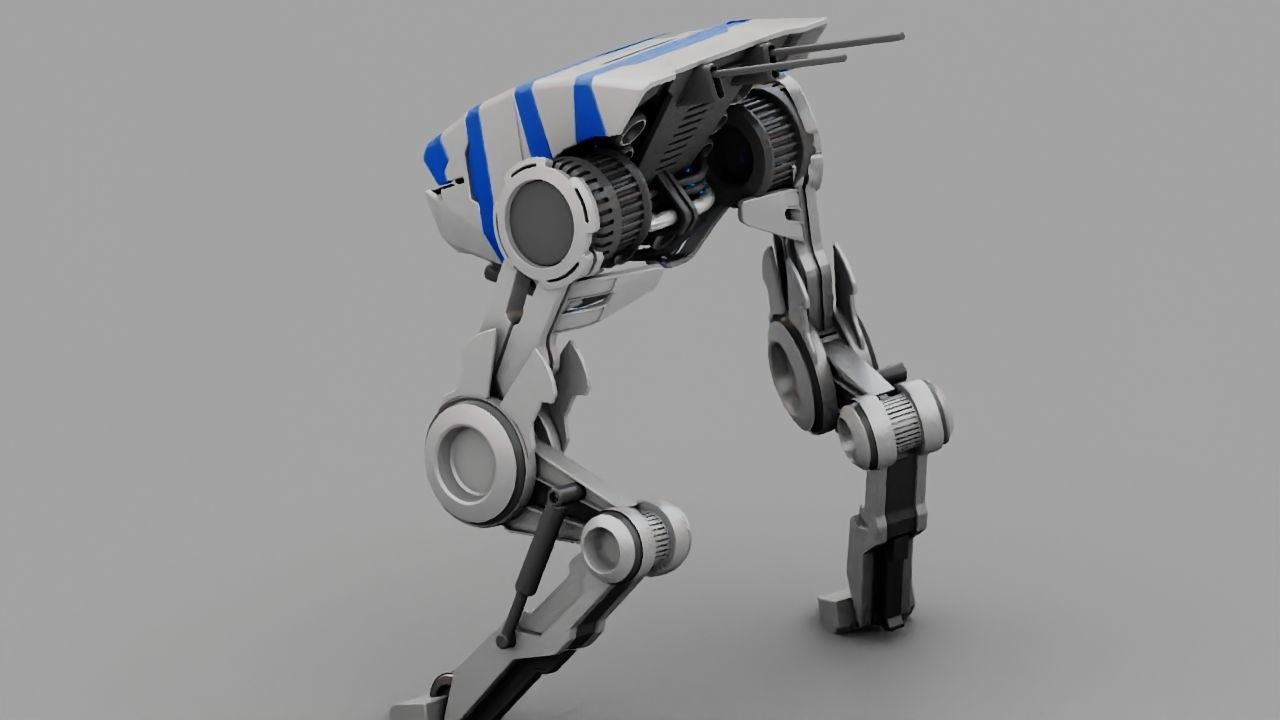 Dino robot  rigged character 3D model_8