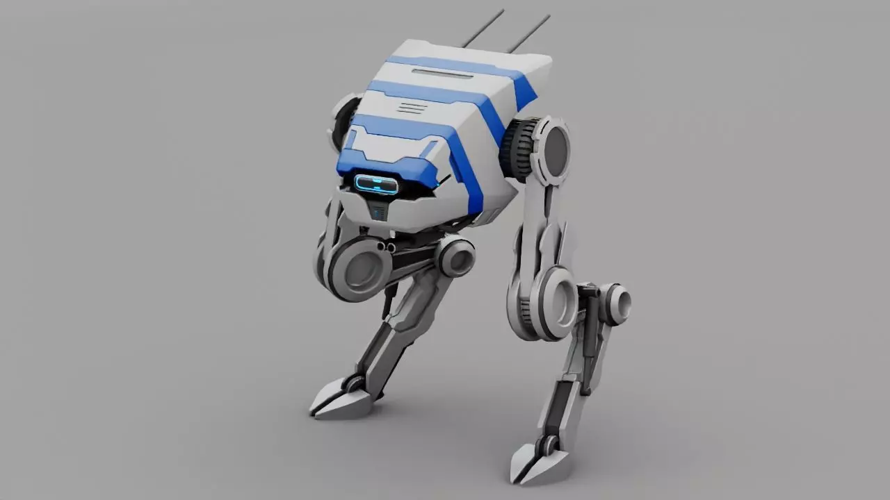 Dino robot  rigged character 3D model_0