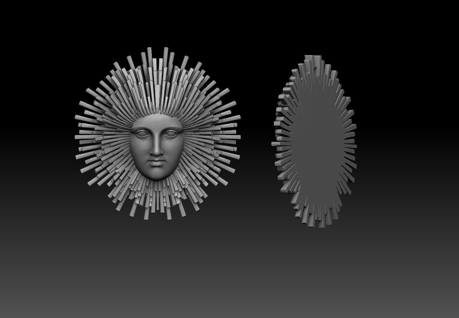 sun GOD pendant 3D print model_7
