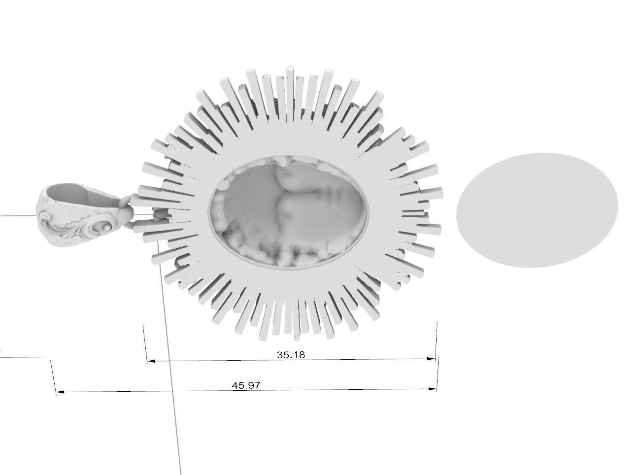 sun GOD pendant 3D print model_5