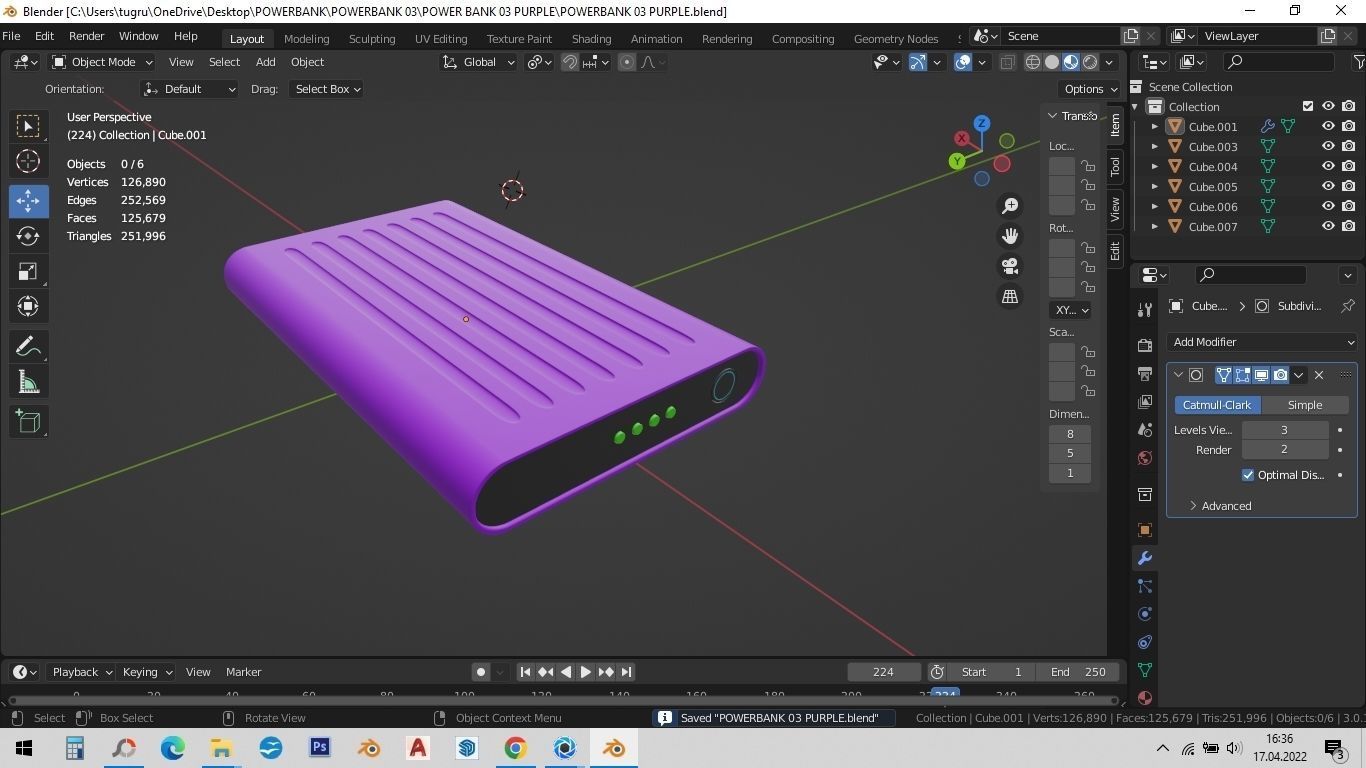 POWER BANK 03 PURPLE 3D model_1