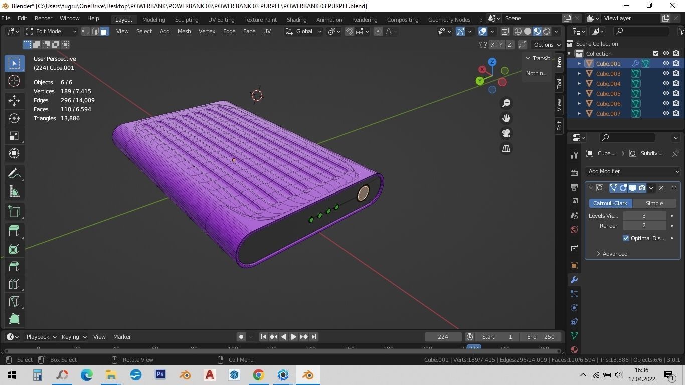 POWER BANK 03 PURPLE 3D model_2
