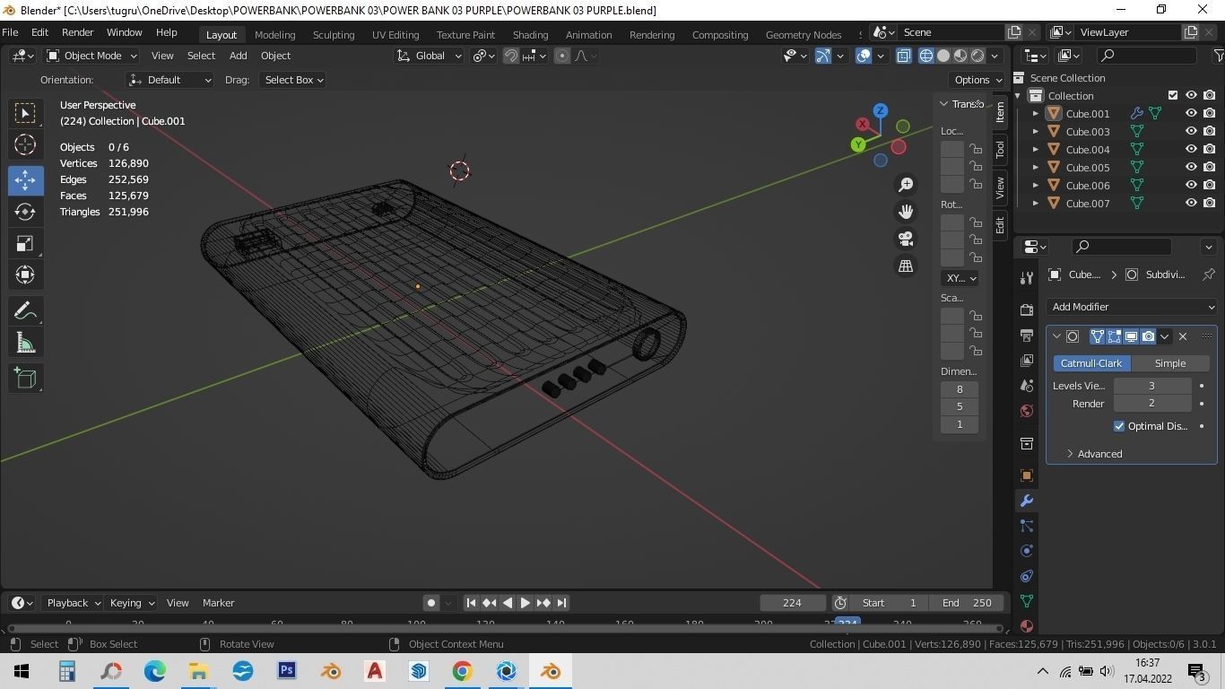 POWER BANK 03 PURPLE 3D model_3