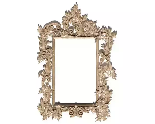 Frame-007 ornately carved wooden frame 3D model