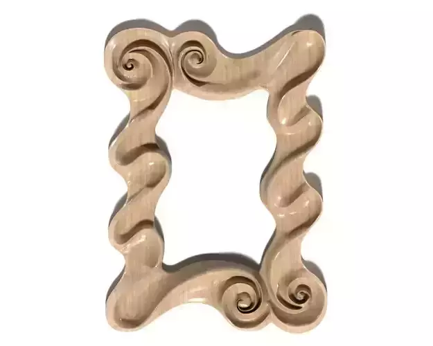 Frame-009 wooden frame with swirls 3D model