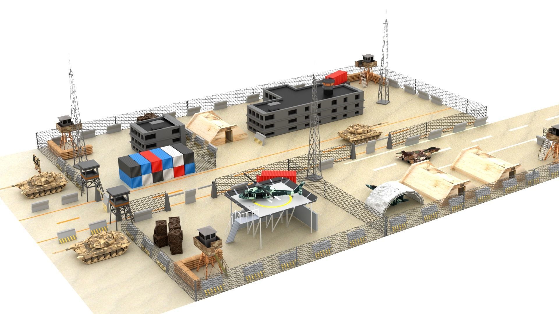 Latvia Military Base Low-poly 3D model_5