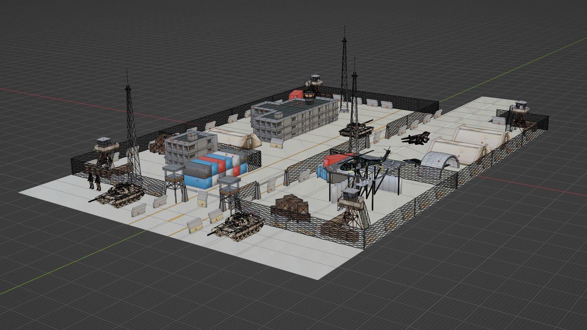 Latvia Military Base Low-poly 3D model_7