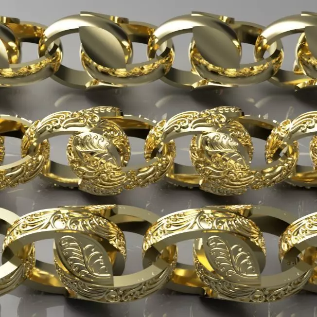 tulip link braclet chain 3D print model