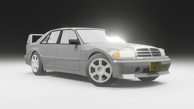 Mercedes-Benz Evolution II 190E Free low-poly 3D model