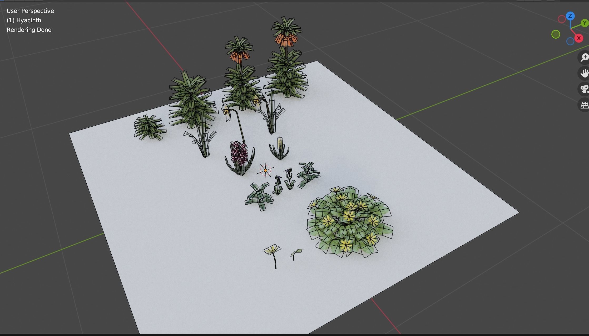 Spring Garden Flowers Collection  Low-poly 3D model_4