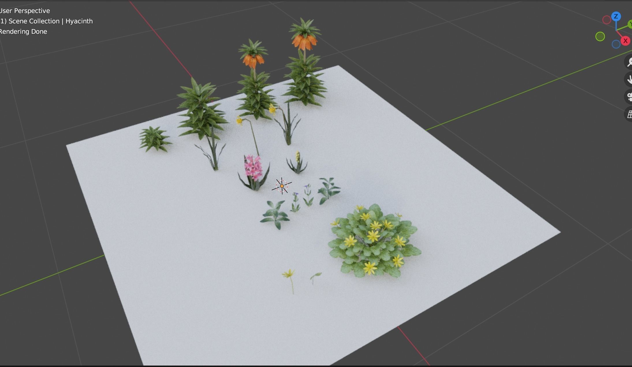 Spring Garden Flowers Collection  Low-poly 3D model_3