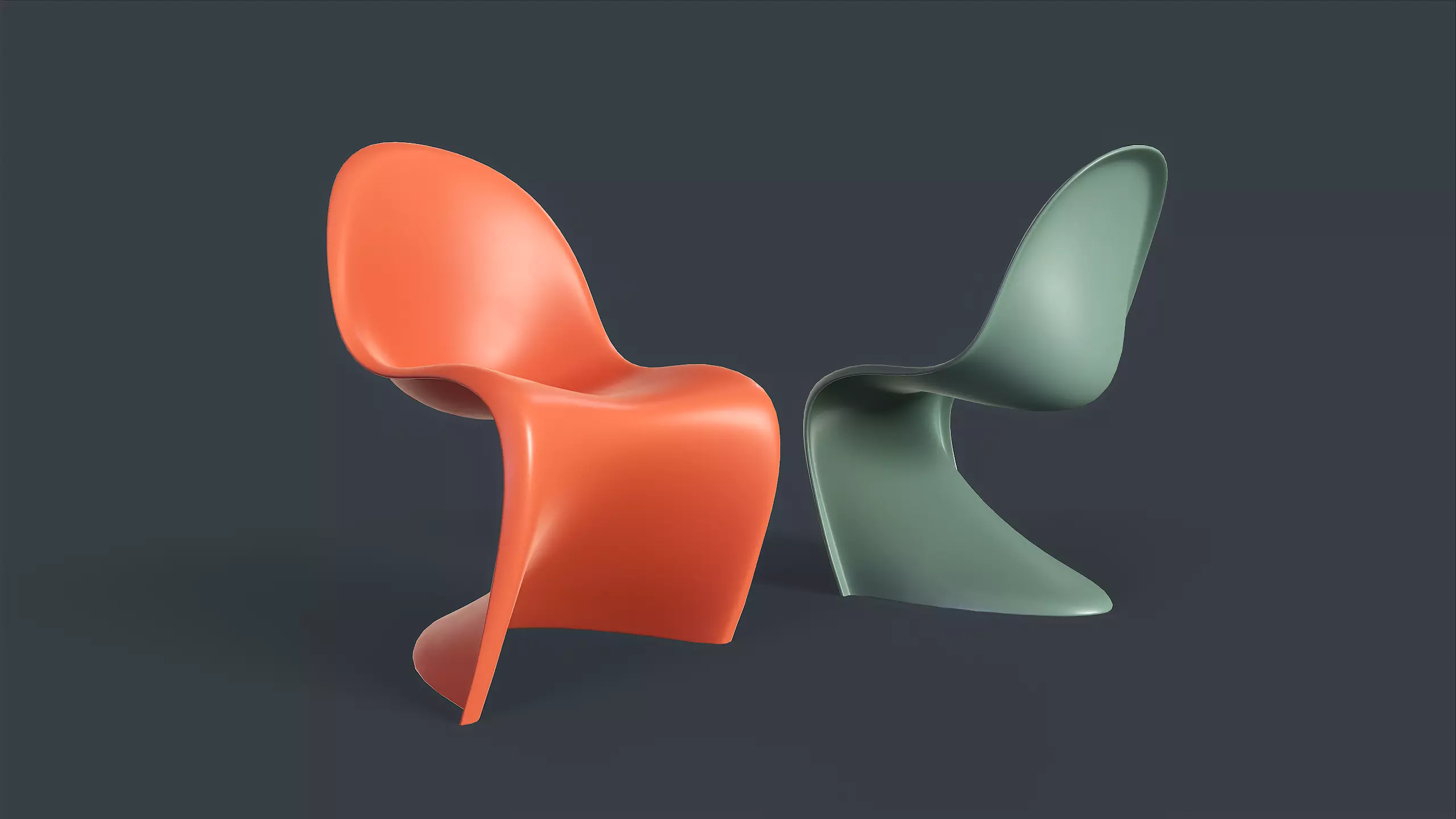 Modern Indoor Plastic Chair 1 PBR Game Ready Low-poly 3D model